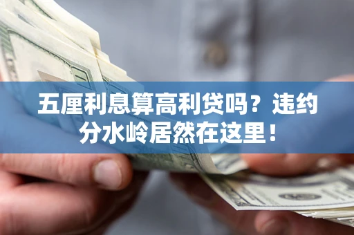 济南五厘利息算高利贷吗？违约分水岭居然在这里！